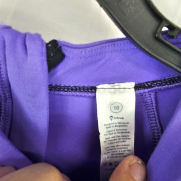 IVIVVA by Lululemon Girls 10 Star Gazer Purple Power Pullover Peplum Top Jacket - Picture 6 of 8